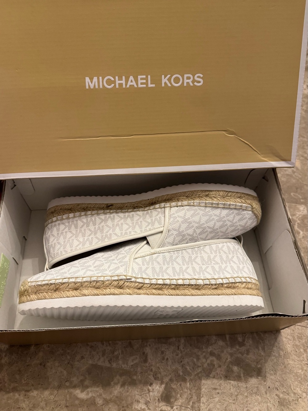 Michael Kors White Monogram Slip-Ons Size 9.5 - Picture 5 of 8